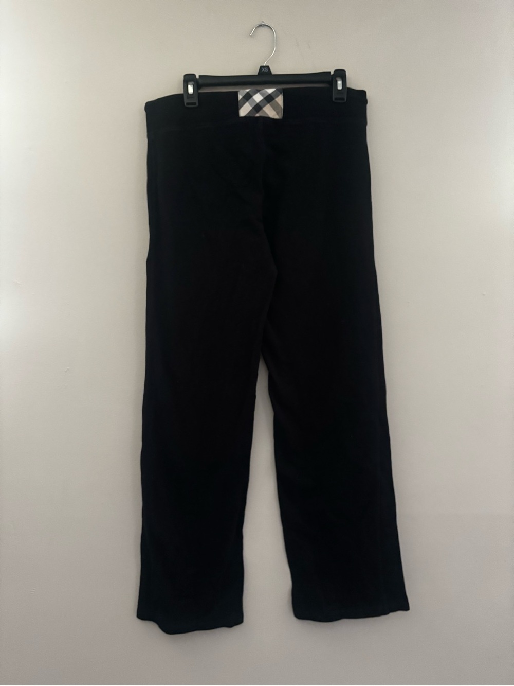 Burberry Sweats Black Pants with Signature Check Waistband